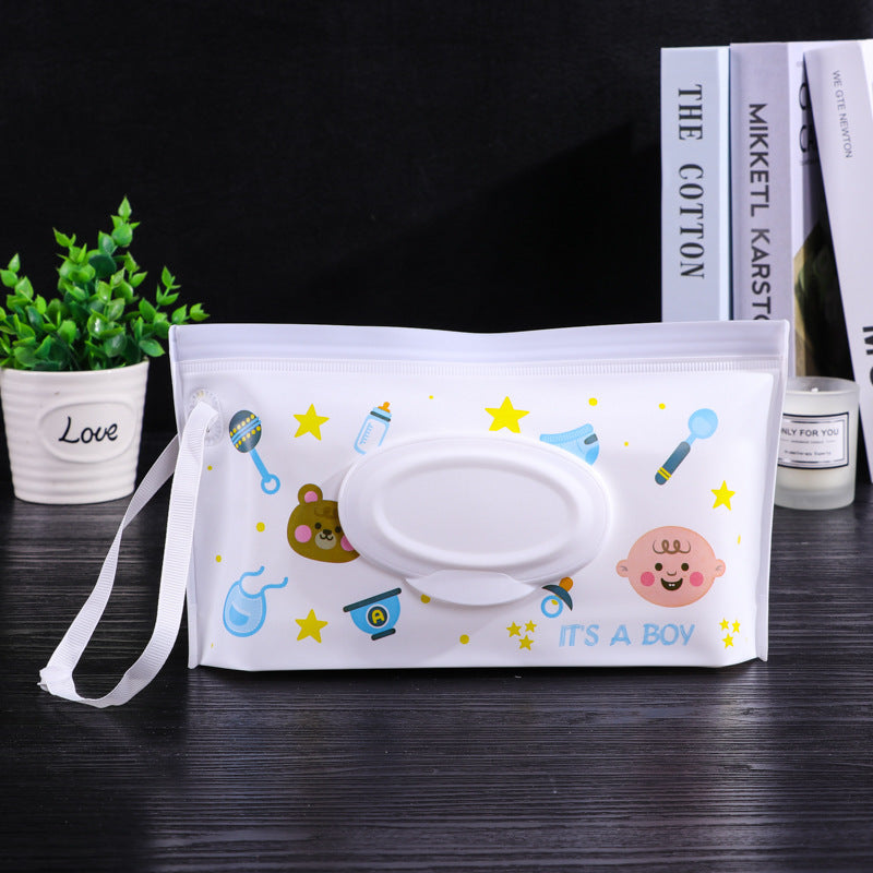 PEVA Flip Baby Wipes Portable Drawstring Bag