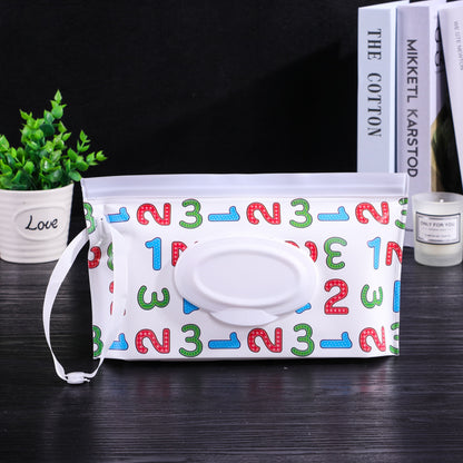 PEVA Flip Baby Wipes Portable Drawstring Bag