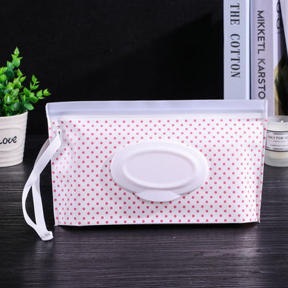 PEVA Flip Baby Wipes Portable Drawstring Bag