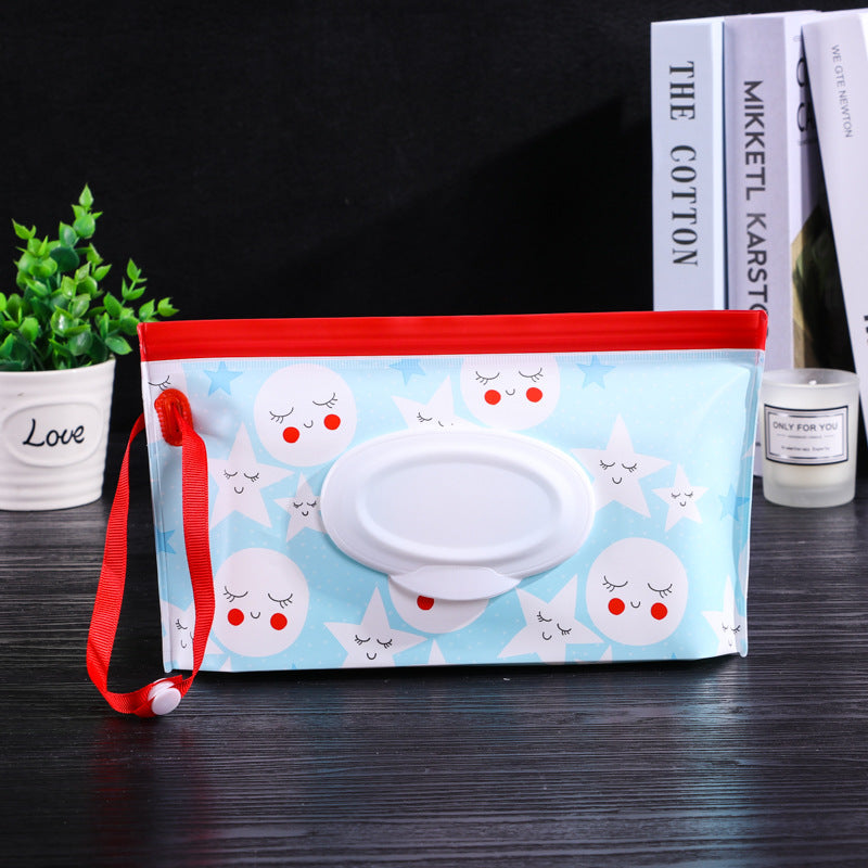 PEVA Flip Baby Wipes Portable Drawstring Bag